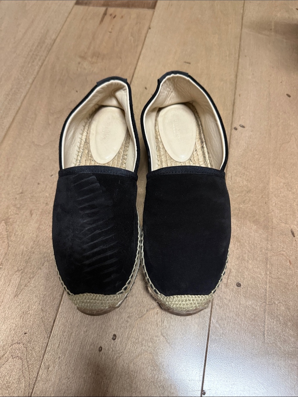 Rag & Bone Black Suede Espadrille Slip-On Flats